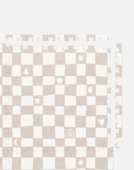 Play Mat in Oatmeal Checkered / 4x6