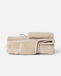 The Ribbed Hooded Towel + Bath Mitt