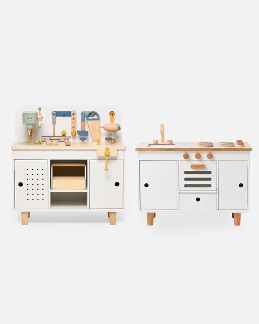 The Play Kitchen + Workbench