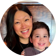 Portrait of Anhdao, Lalo's Head of Product Design with her son